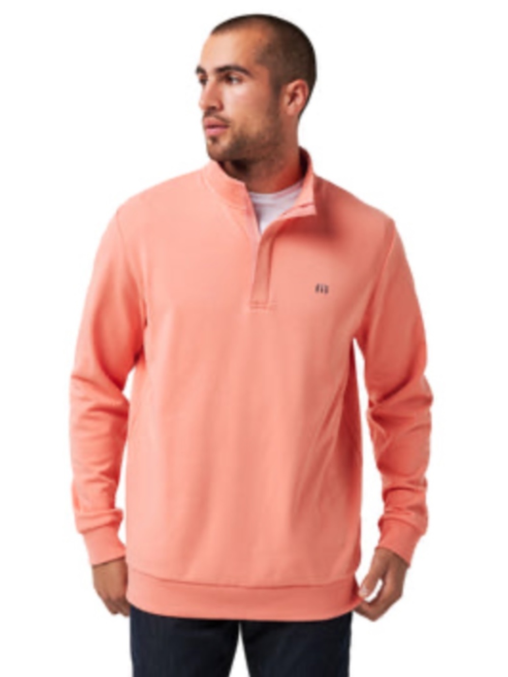 Travis Mathew Cloud 2.0 Golf 1/4 Zip Coral Athletic Quarter Zip Top Large